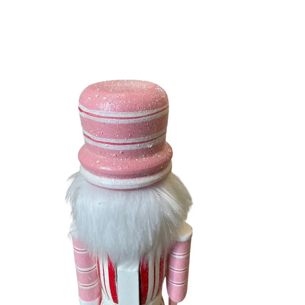 Sweet Treats 14in Valentine Nutcracker Holding Ice Cream Staff Pink White XO NEW